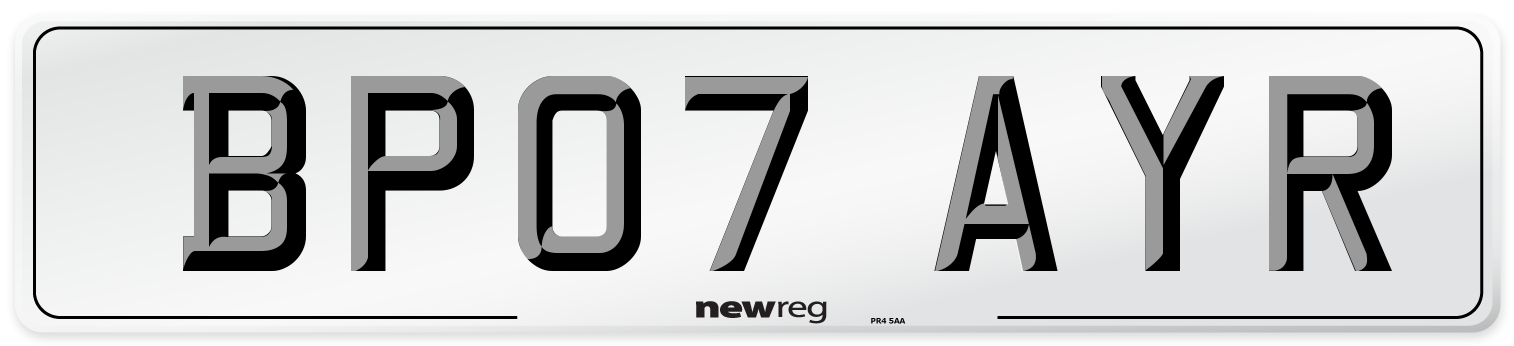 BP07 AYR Number Plate from New Reg